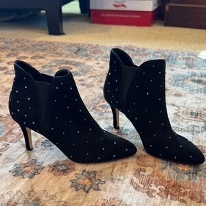 Chic Black Studded Heeled Boots